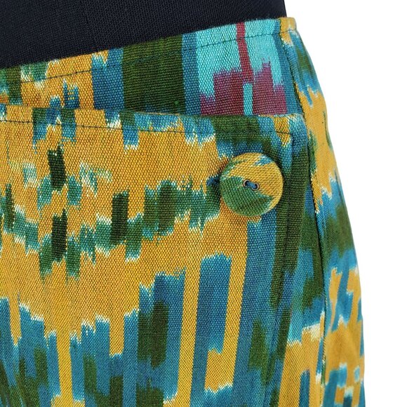COPY - Ulla Johnson Navi Byzantine Midi Wrap Skirt Blue Yellow Green Fall Ikat … - Picture 7 of 14